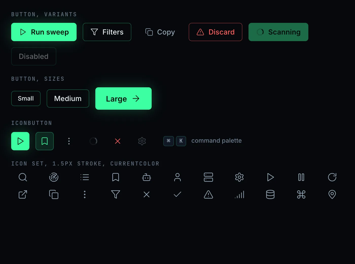 Core, Buttons, IconButtons, Icons
