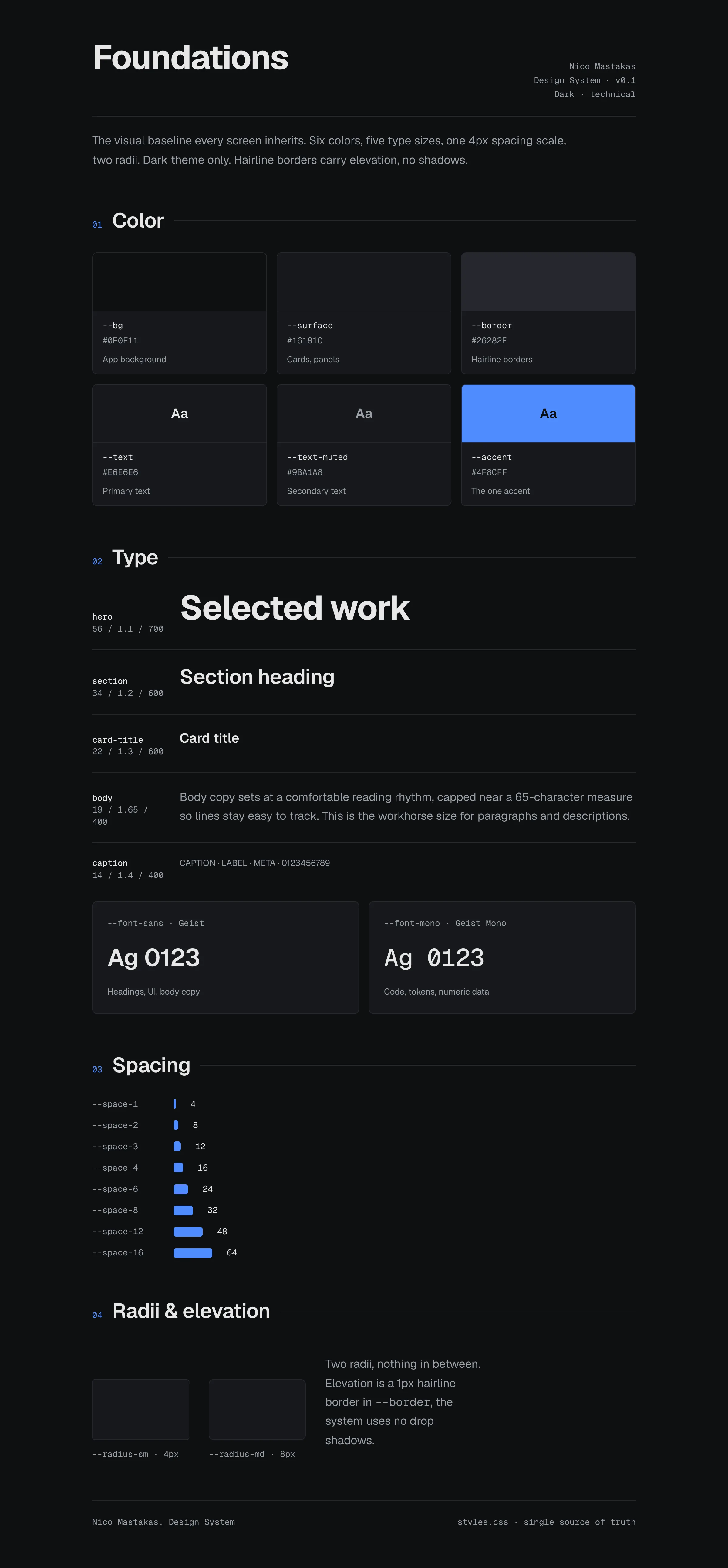 Nico Mastakas design system
